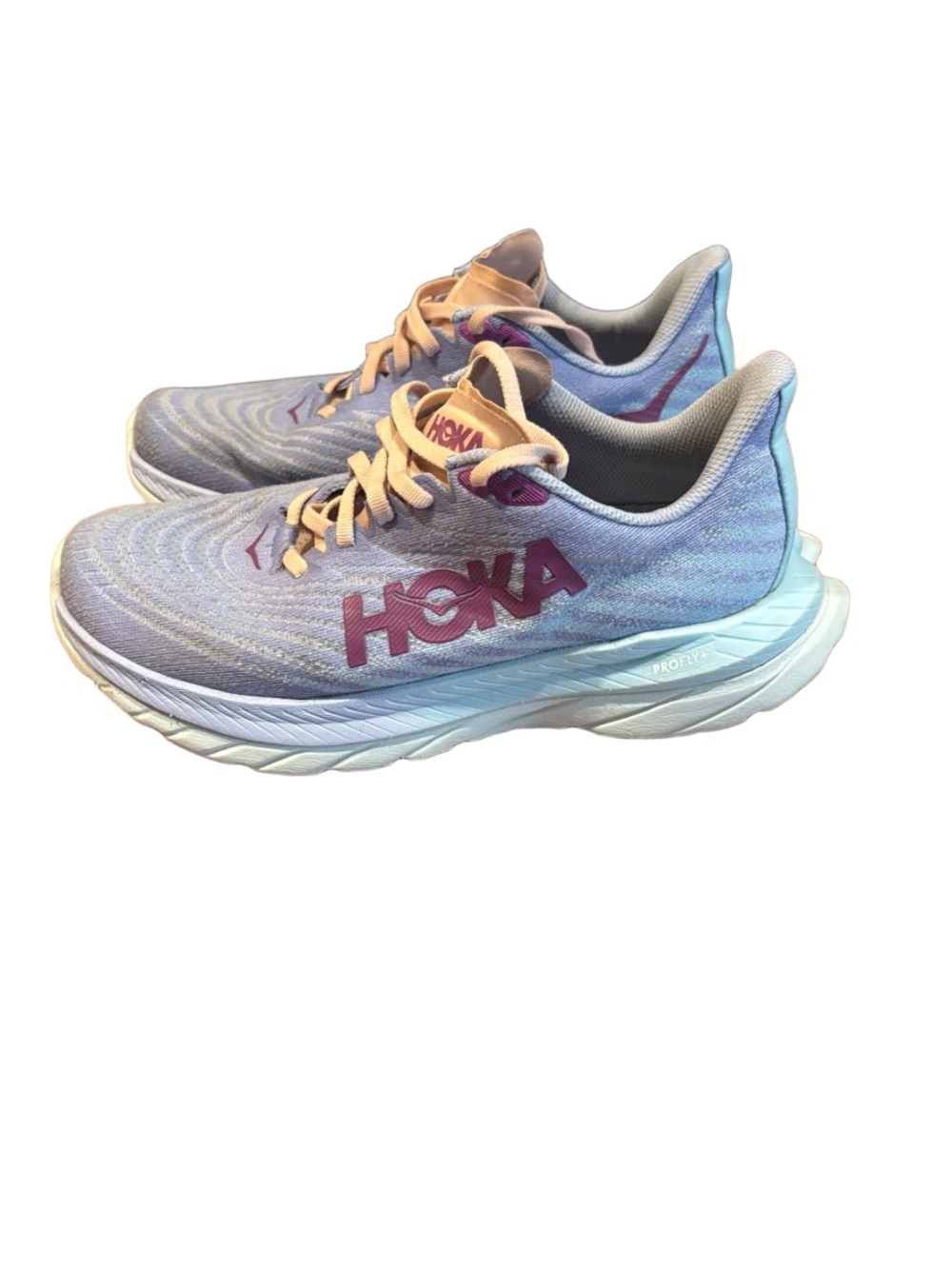Hoka Women's Light Blue and Pink Running Shoes